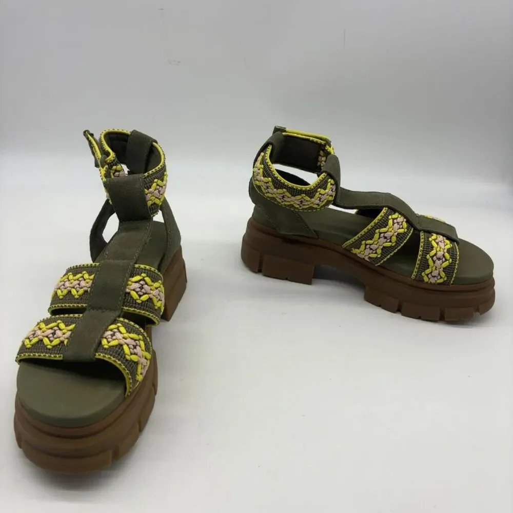 Boutique Embroidered Platform Sandals
